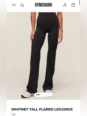 Gymshark Black Flared scrunch High-Rise Leggings size XS TALL!